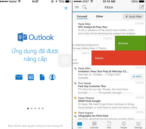 Outlook không nhận được Mail trên điện thoại iPhone