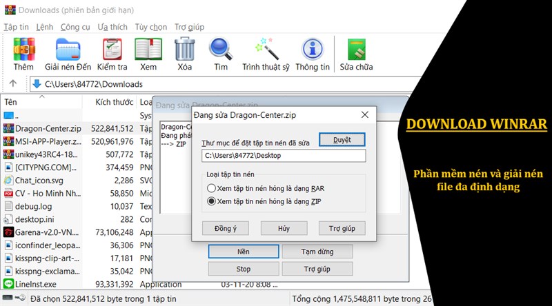 Download WinRAR - phần mềm nén và giải nén file dữ liệu